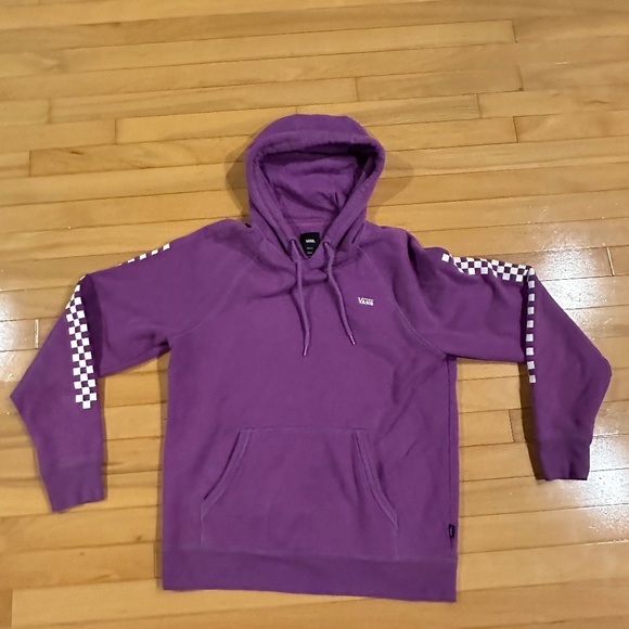 Purple Vans sweatshirt with checkered sleeves - Picture 1 of 3